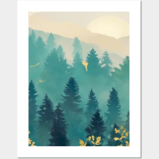 Foggy Forest Posters and Art